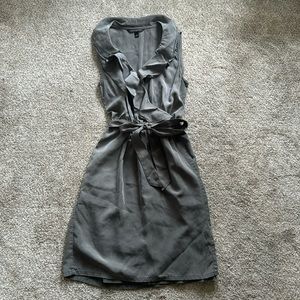 Banana Republic Grey Ruffle wrap dress